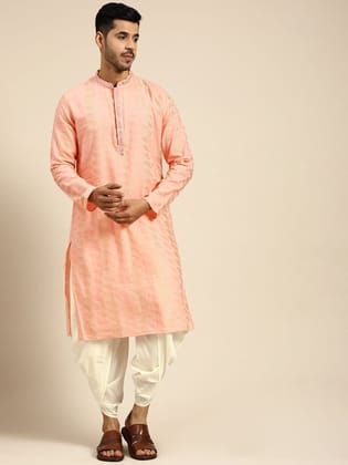 Men Pink Kurta Set