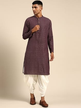 Men Purple Kurta Set