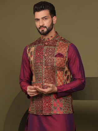 Men Multi Nehru Jacket (Set of 1)