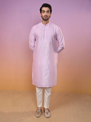 Men lavender Kurta (Set of 1)