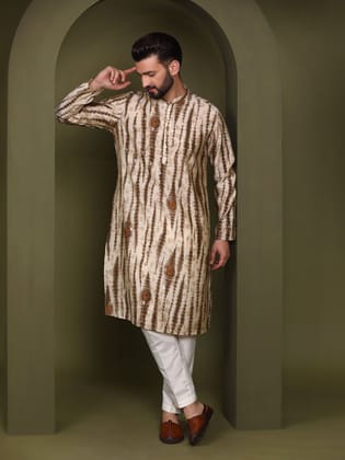 Men Beige Kurta (Set of 1)