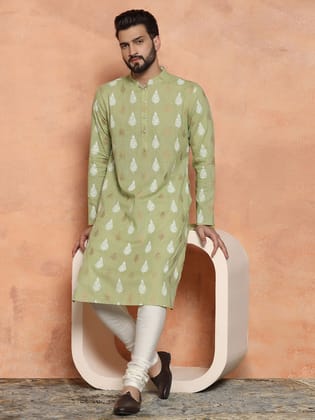 Kisah Men Green Kurta Set