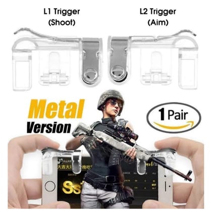 Pubg Triggers game/free fire/call of duty all types mobile gaming triggers with L1 and L2 buttons for shoot (1 Pair Set)