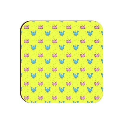 Psychedelic Bunny Square Coaster