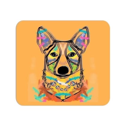 Happy Corgi Mouse Pad - Yellow