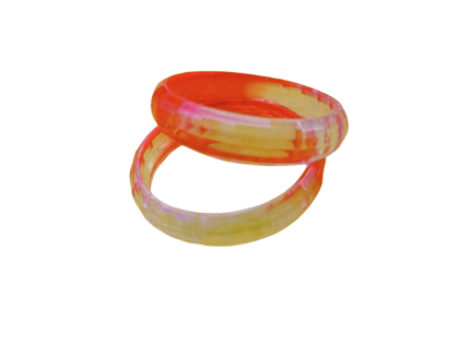 Red and Yellow Glass Bangles for Women and Girls - Set of 2