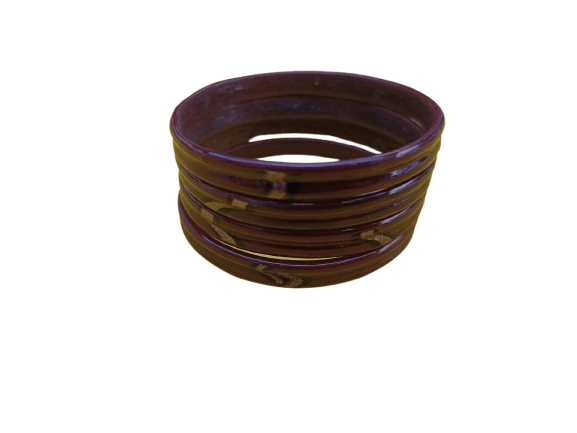  Elegant Maroon Glass Bangles Set of 6 for Women and Girls