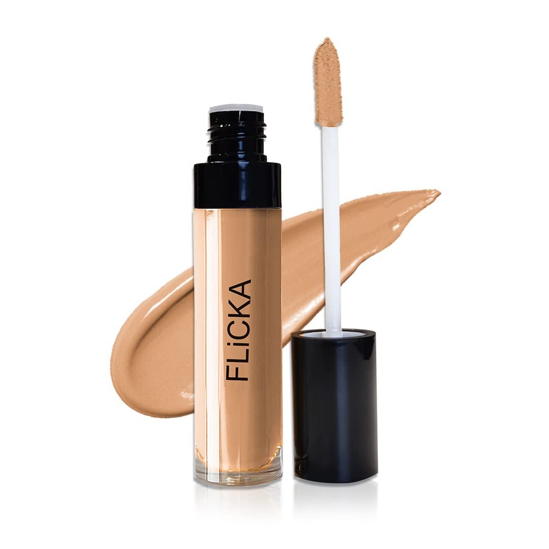 FLiCKA Cover Story Liquid Light Weight Concealer With Full Coverage For Women| Contains SPF, Argan & Avacado Oil| Concealer For Face Makeup, 02.1 Natural, 8.5ml