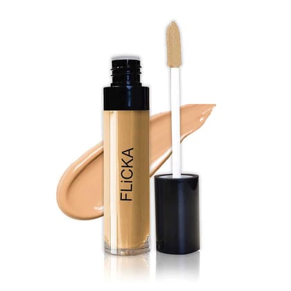 FLiCKA Cover Story Liquid Light Weight Concealer With Full Coverage For Women| Contains SPF, Argan & Avacado Oil| Concealer For Face Makeup, 02 Beige, 8.5ml