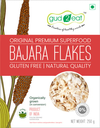 Bajara Flakes - Gluten-Free- Natural Superfood - High in Fiber and Protein - Low in Calories - Good for Weight Loss and Diabetes - Vegan and Gluten-Free - 250g