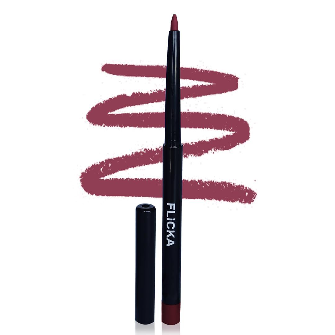 FLiCKA Essential Boundaries Lip Liner| Transfer Proof, Smudge Proof, Vitamin E, Creamy Lightweight Liner For Women, 01 Tokyo, 0.4g