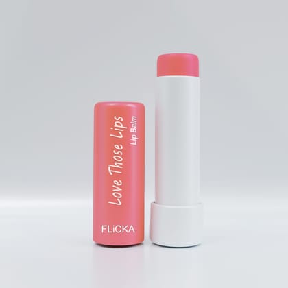 FLiCKA Love Those Lips Lip Balm 01 Peach - Hydrating, Moisturizing & Nourishing Lip Care - Best Lip Balm for Soft, Smooth & Healthy Lips - Natural & Vegan Formula