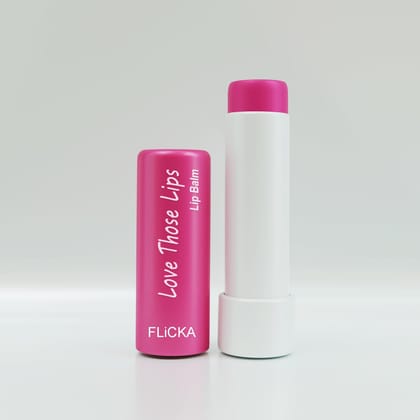 FLiCKA Love Those Lips Lip Balm 02 Plum - Hydrating, Moisturizing & Nourishing Lip Care - Best Lip Balm for Soft, Smooth & Healthy Lips - Natural & Vegan Formula