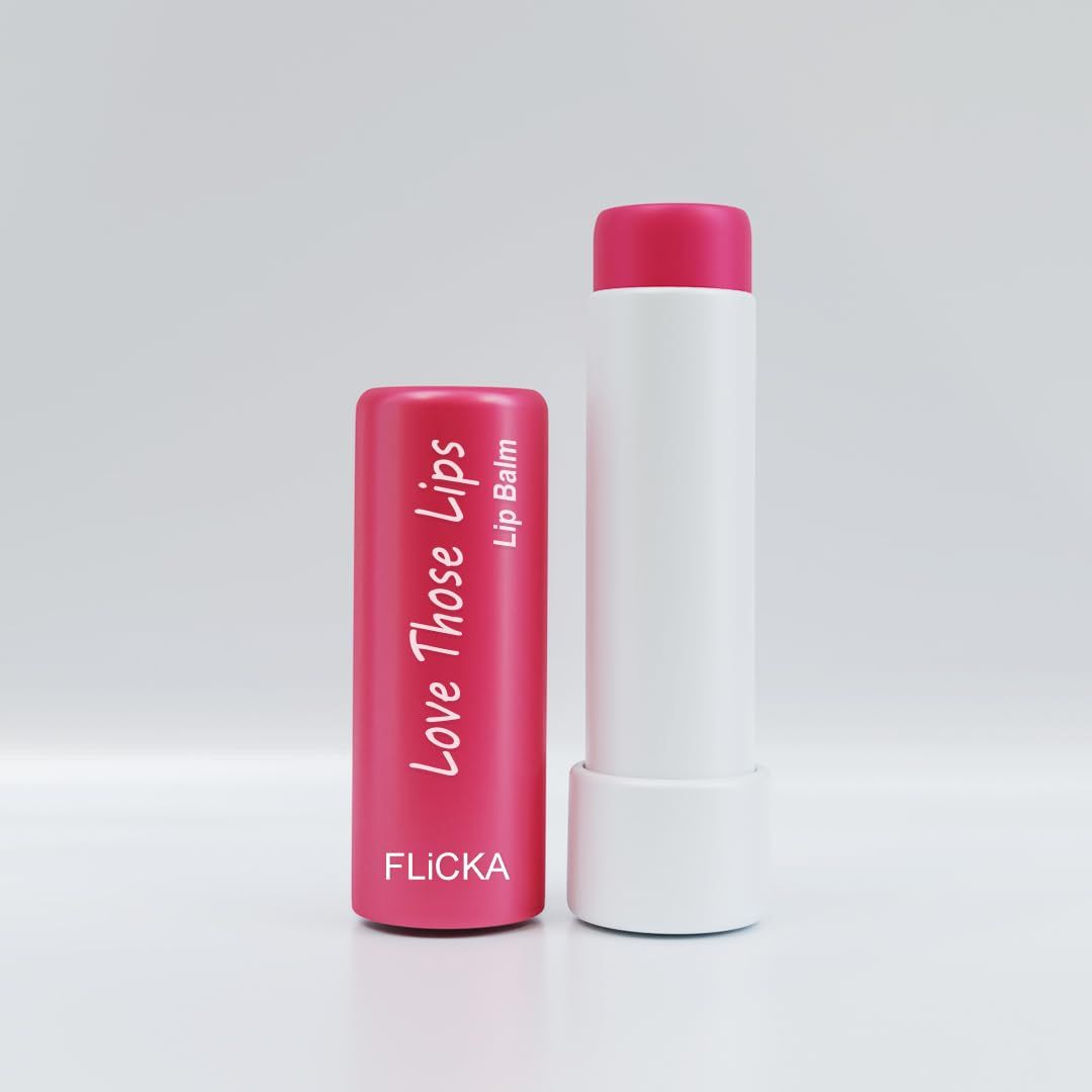 FLiCKA Love Those Lips Lip Balm 03 Raspberry - Hydrating, Moisturizing & Nourishing Lip Care - Best Lip Balm for Soft, Smooth & Healthy Lips - Natural & Vegan Formula