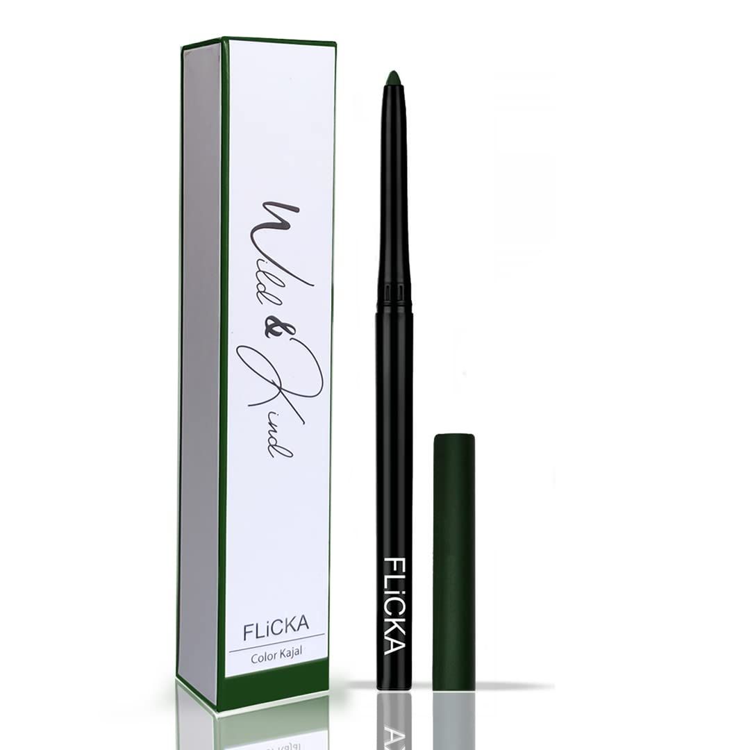 FLiCKA Wild & Kind Twist Kajal Pen - 04 Green Treasure- Waterproof & Long Lasting - 0.30gm