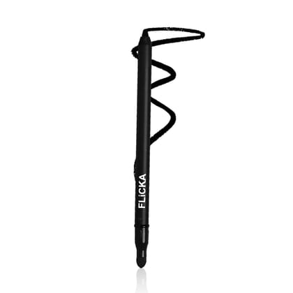 FLiCKA Kohl Story Kajal | Waterproof, Smudgeproof, Ultra-Creamy Texture, Intense Kajal, Long-lasting Formula upto 18hrs, 01 Black, 1.2 g