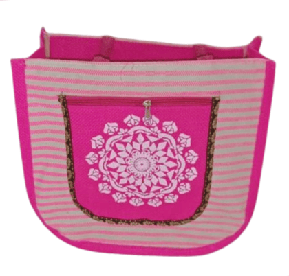 Women's Pink Mesh JUTE Bag* Reusable Mesh Grocery Bag* Pink Mesh Beach Bag