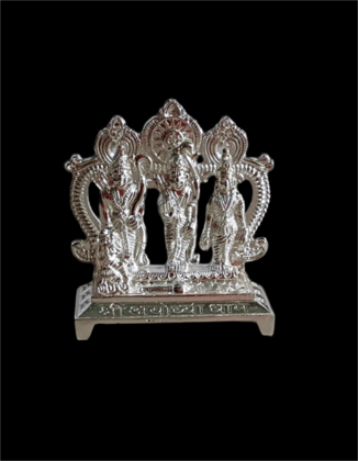 Silver Plated Shree Ram Darbar Statue for Home Temple