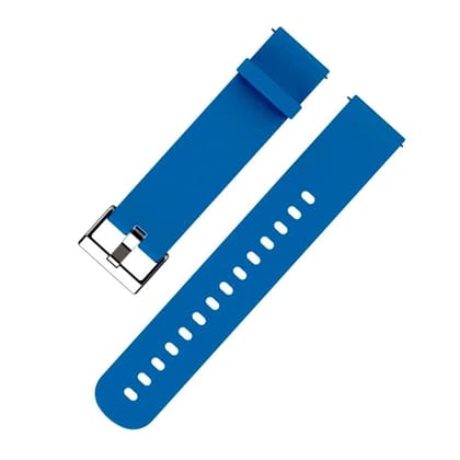 Exelend Smart Watch Strap 19mm Compatible for Any Smart Watch with 19mm Lugs Width Soft Silicone Replacement Adjustable Waterproof Blue