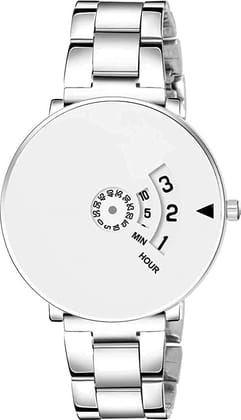 Exelent Round Analogue White Dial Men's Watch