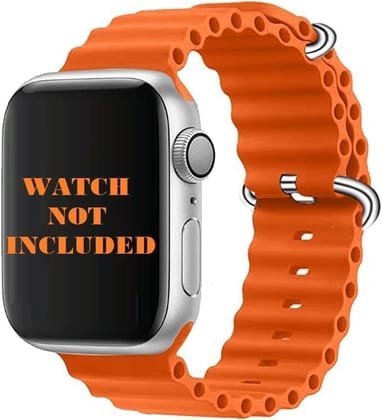 Exelent Flexible Silicone Ocean Sport Bands Compatible With Watch For Men Women Orange 38 MM 40 MM 41 MM