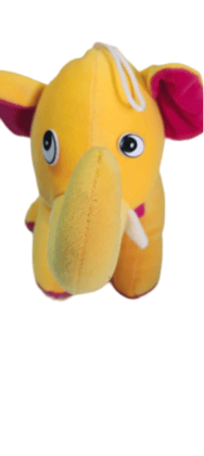  Yellow Elephant Plush Toy with Zipper, 12 Inches