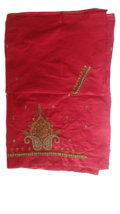  Red Banarasi Silk Saree With Zari And Stone Work