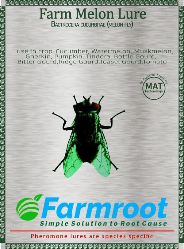 Farmroot Melon Fruit Fly Lure (Bactrocera cucurbitae) with IPM Trap Eco Trap for All Vegetable Crops Pack of 20