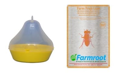 Farmroot Max Plus Trap With Fruit Fly Lure (Mcphil trap pheromone trap) (5 x 1 Units)