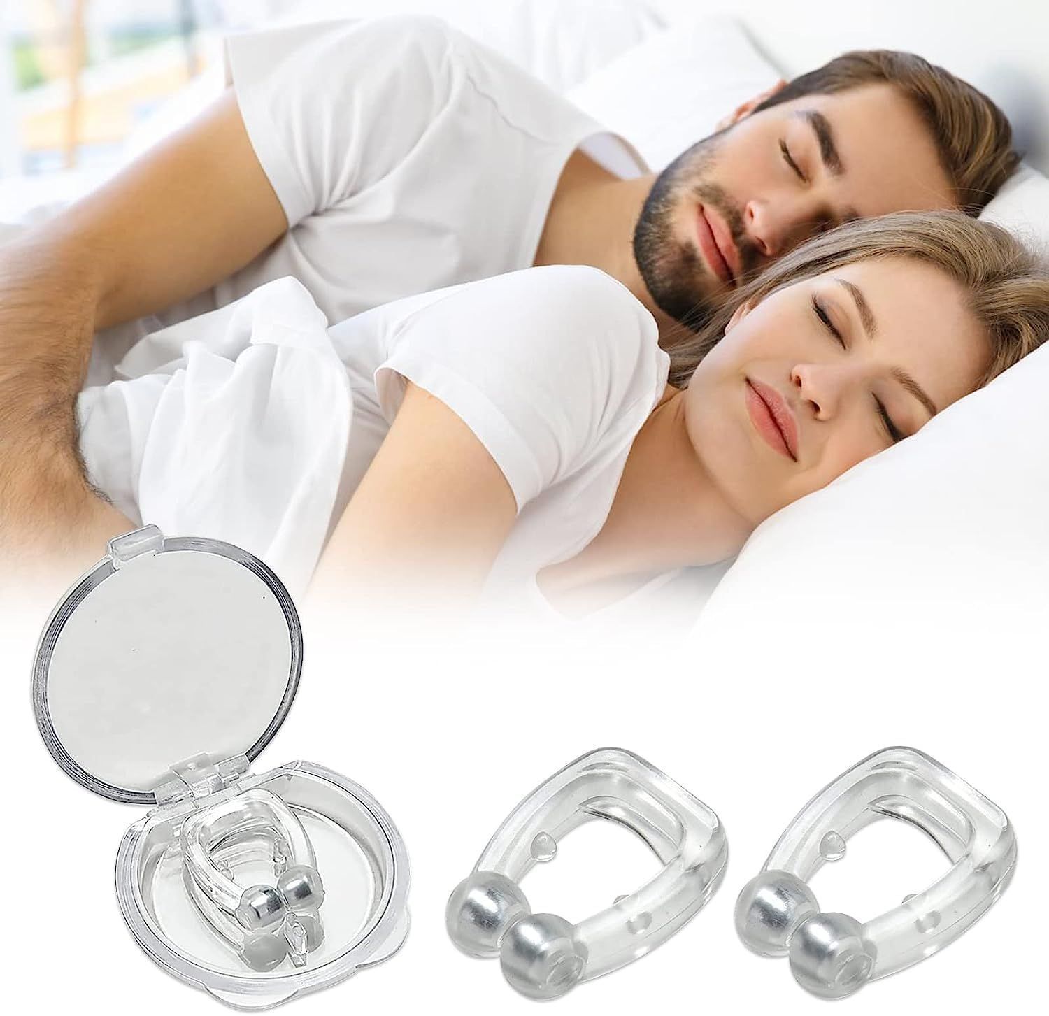 Nose Clip Professional & Comfortable Anti-Snoring Devices For Women & Men Snore Stopper Free-Sleep Magnetic Nose Clip Stop Snoring-Unisex Soft Silicon