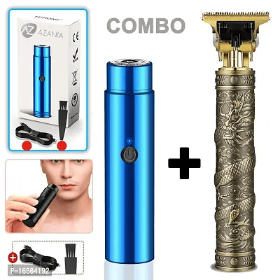 Mini Portable Electric Shaver Car Beard Knife Self-Assistant Hair Maker Wet and Dry Use Rotary Men's Beard Shaving Trimming Grooming with Trimmer for Men (PACK OF 2)