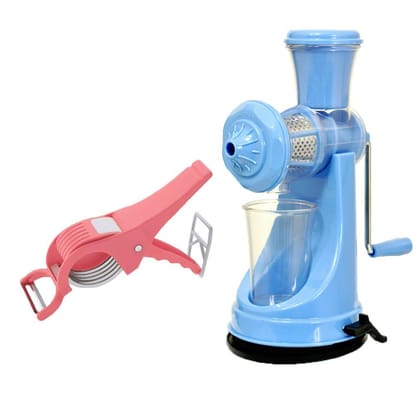 Hand JUICER Blue Combo with BHINDI Cutter