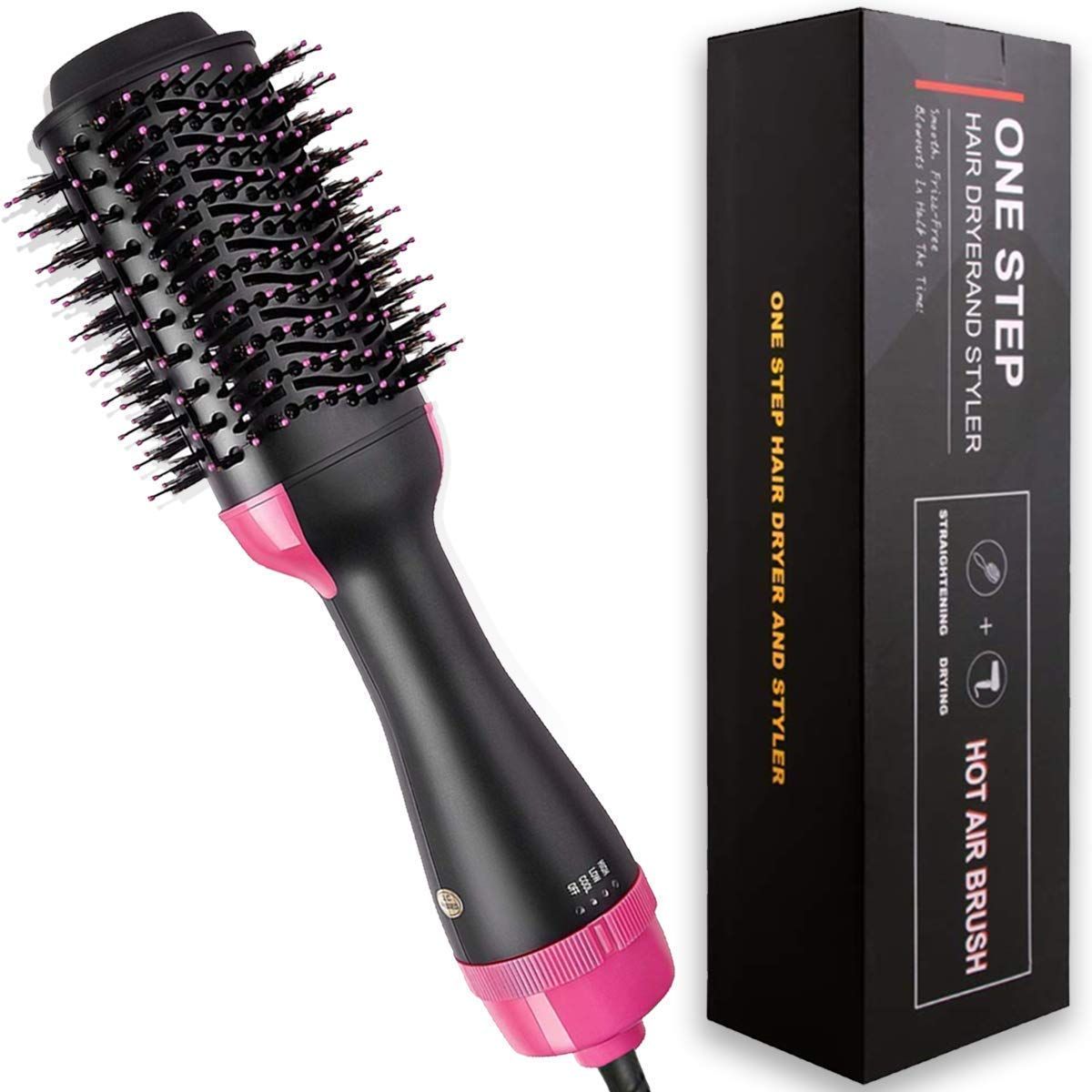 Professional One Step Hair Dryer and Volumizer,Hot Air Blow Brush for Women,One Step Styler, All Hair Types One Step Hair Dryer and Volumizer,Negative Ion Straightener Curler Brush for All Hairstyle