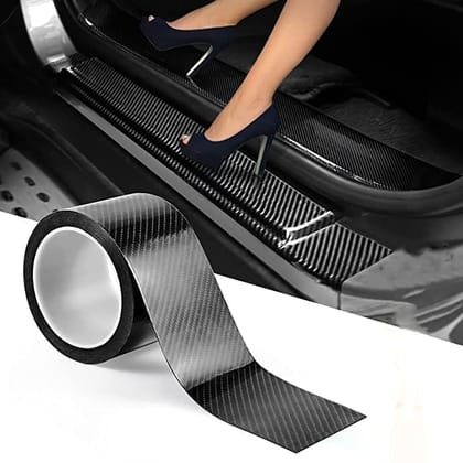 Car Door Sill Tape Black Carbon Tape Waterproof Strip Door Edge Cover