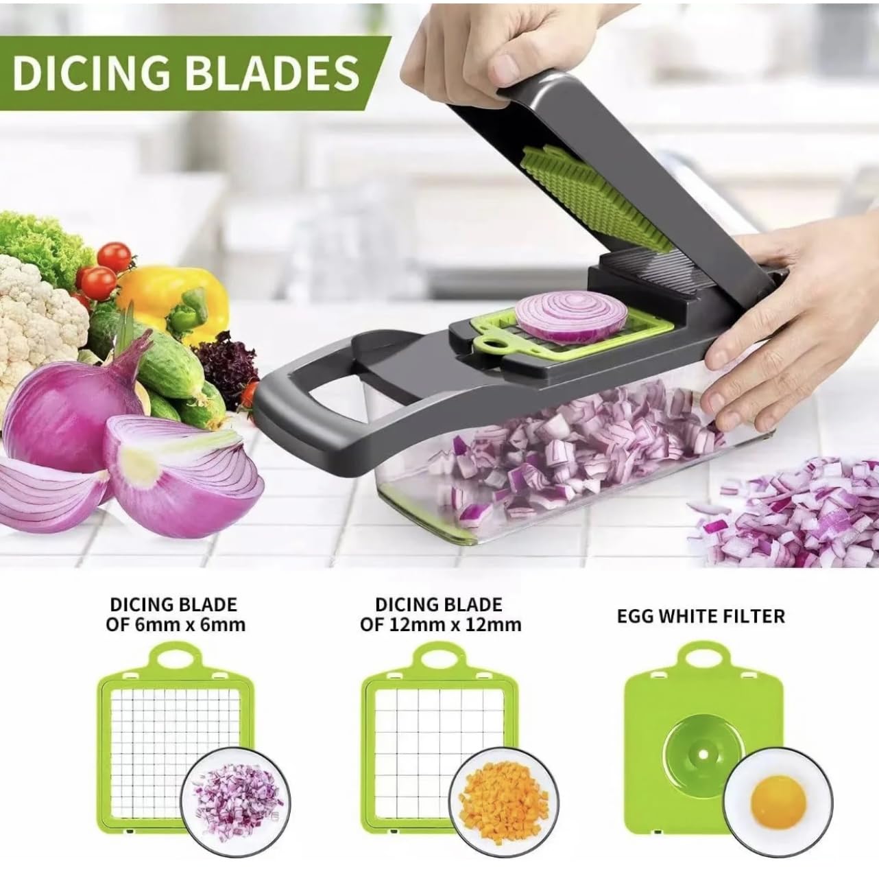 13 in 1 Food Chopper Onion Chopper, Multifunctional Vegetable Slicer Dicer Cutter