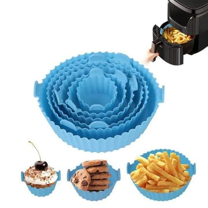 6 Pieces reusable air fryer silicone liners heat resistant non-stick