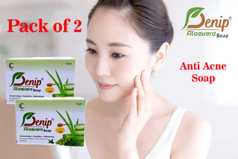 Denip Aloe Vera Soap for Acne free and Refreshed Skin (Pack of 2)