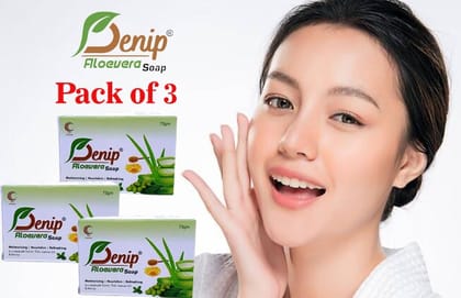 Denip Aloevera Soap for Refreshed and Acne free Skin (Pack of 3)