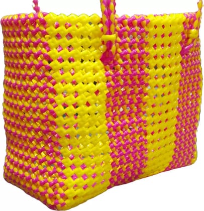 handmade colorful plastic tote bag