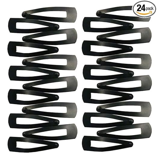  24-Pack of Black Hair Clips for Women and Girls - No Crease Hair Clips - Strong Hold Hair Accessories for Thick or Fine Hair