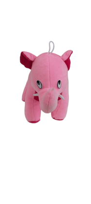  Cute and cuddly pink elephant plush toy with zipper