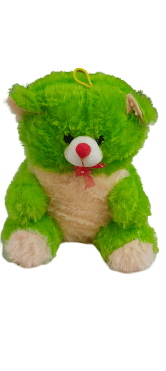 Cute and cuddly green teddy bear,