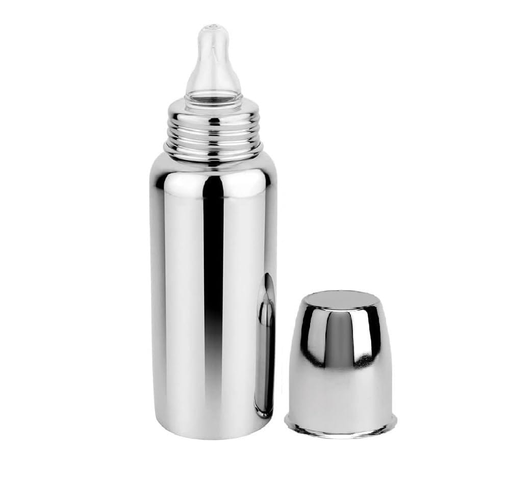 Namaskaram Stainless Steel Baby Feeding Nipple Bottle For Babies/Infants/Newborns, Milk Feeding Feeding 250 ml With1 Cleaning Brush Free