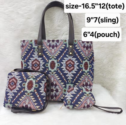 Tote Bag Set with 2 Pouches