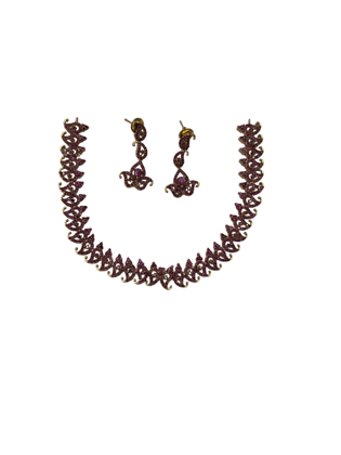  Buy Indian Traditional Gold Plated Ruby Stone Necklace Set Online at Best Price