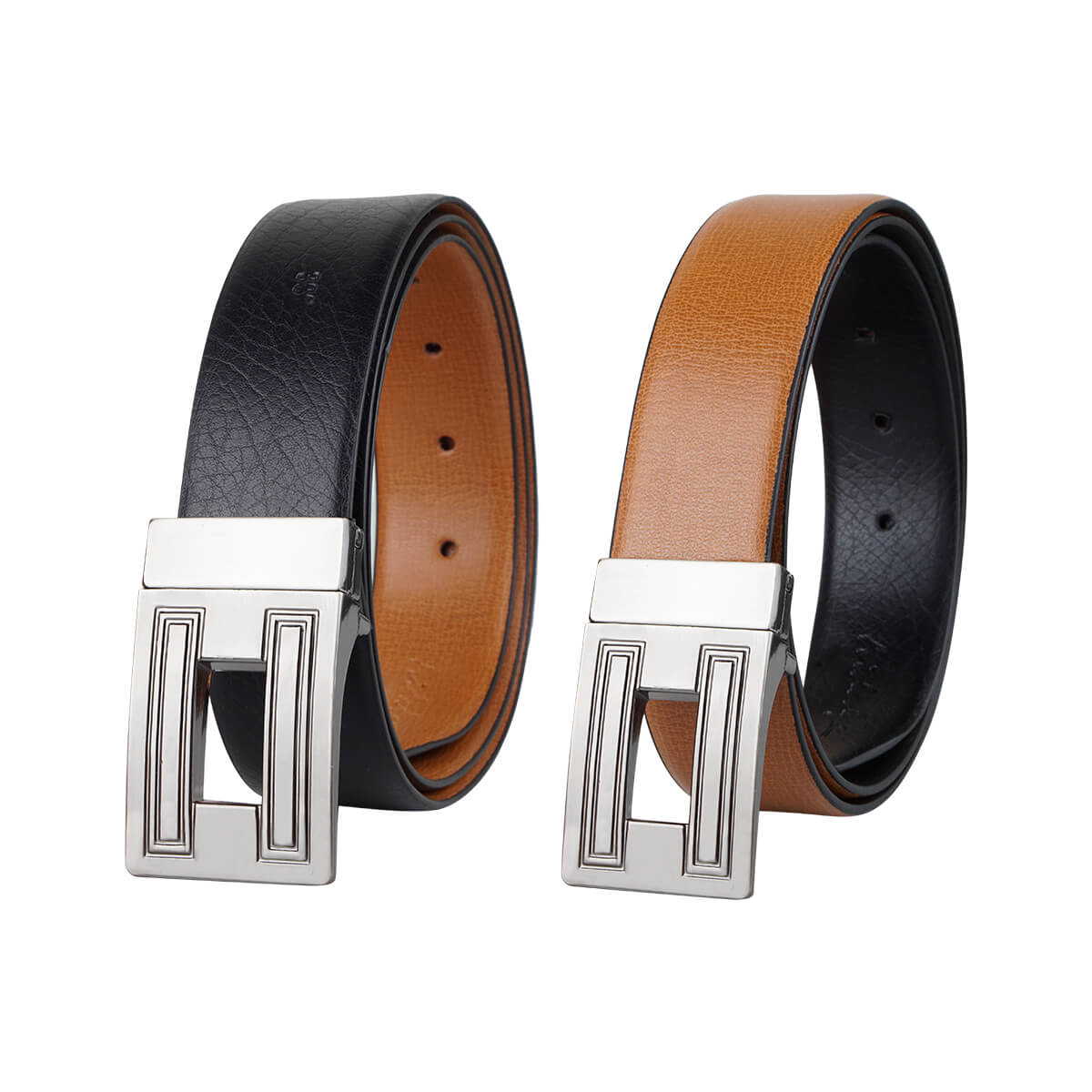 HIdedge 2 Texture, 2 Colour - Vegan Leather Reversible Belt BL35 - 34