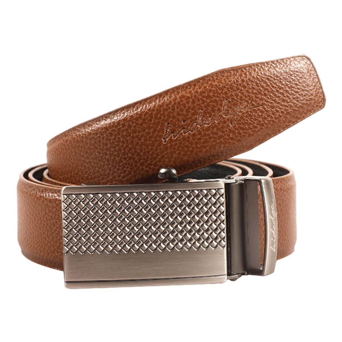 Hidedge Tan & Black Artificial Leather Formal Belt BL17