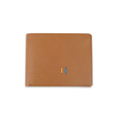 Designer and Embroidered PU/Vegan Leather Wallet in English Tan - TM38