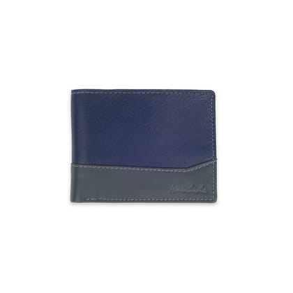 Leather Wallet for Men in Blue & Grey. GU36 - RFID Protected