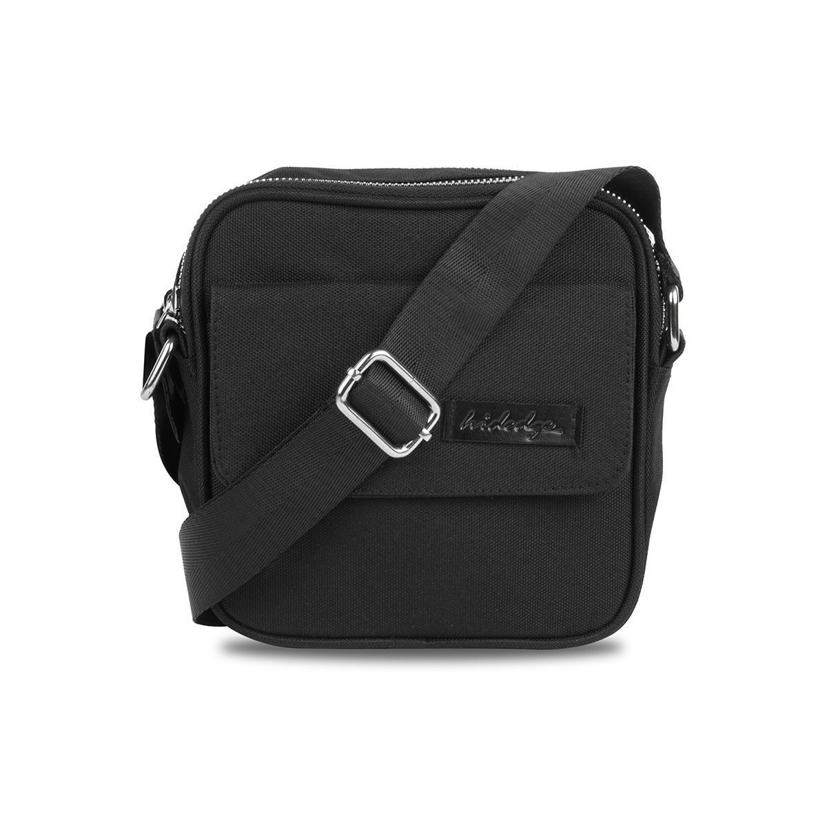 Crossbody Black Unisex Double Zip Slingbag